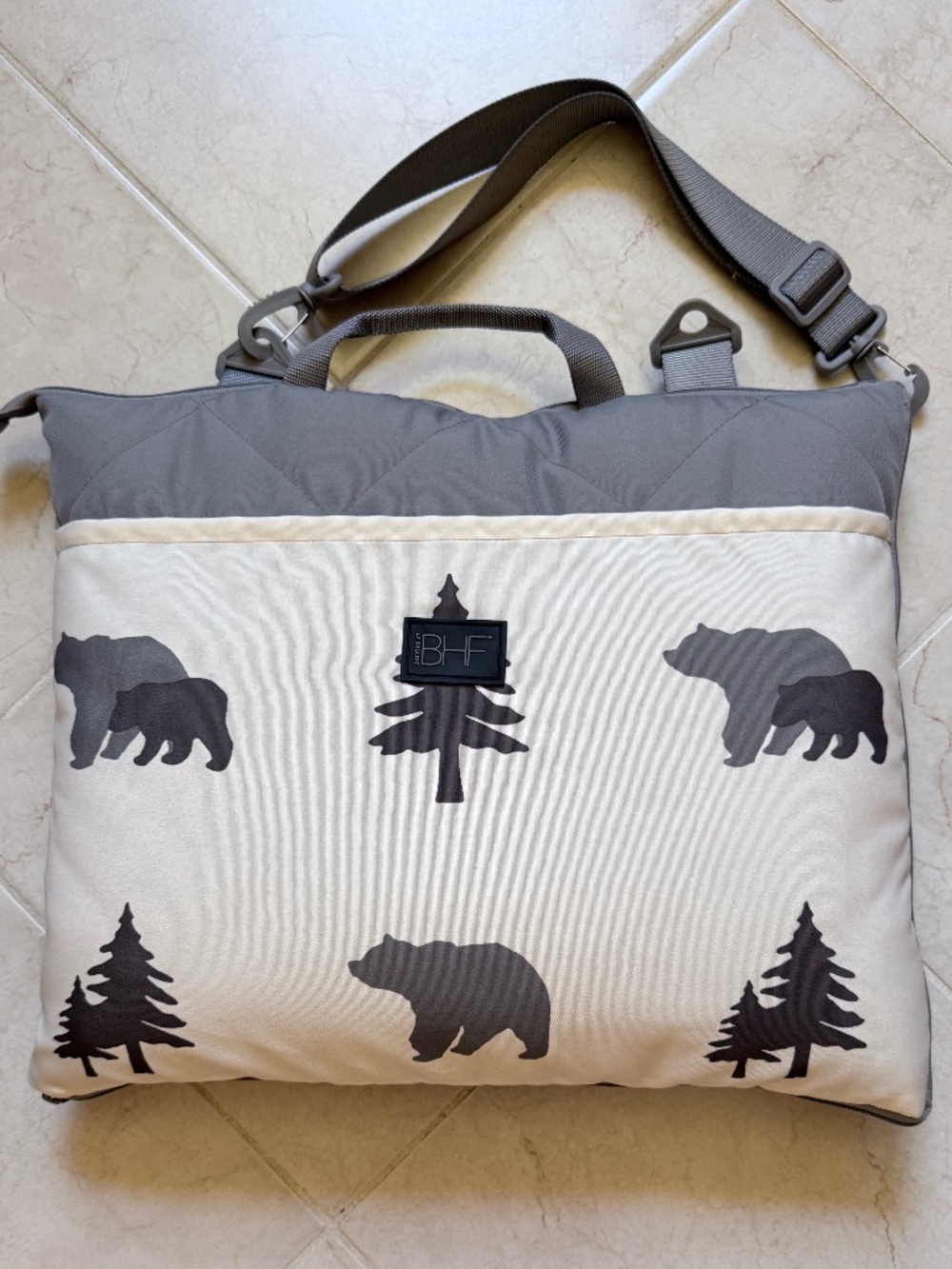 BHF Outdoor Packable Blanket Gray Bear